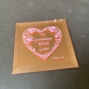 Mirrored 4x4 inch  reading To Grandma With Love